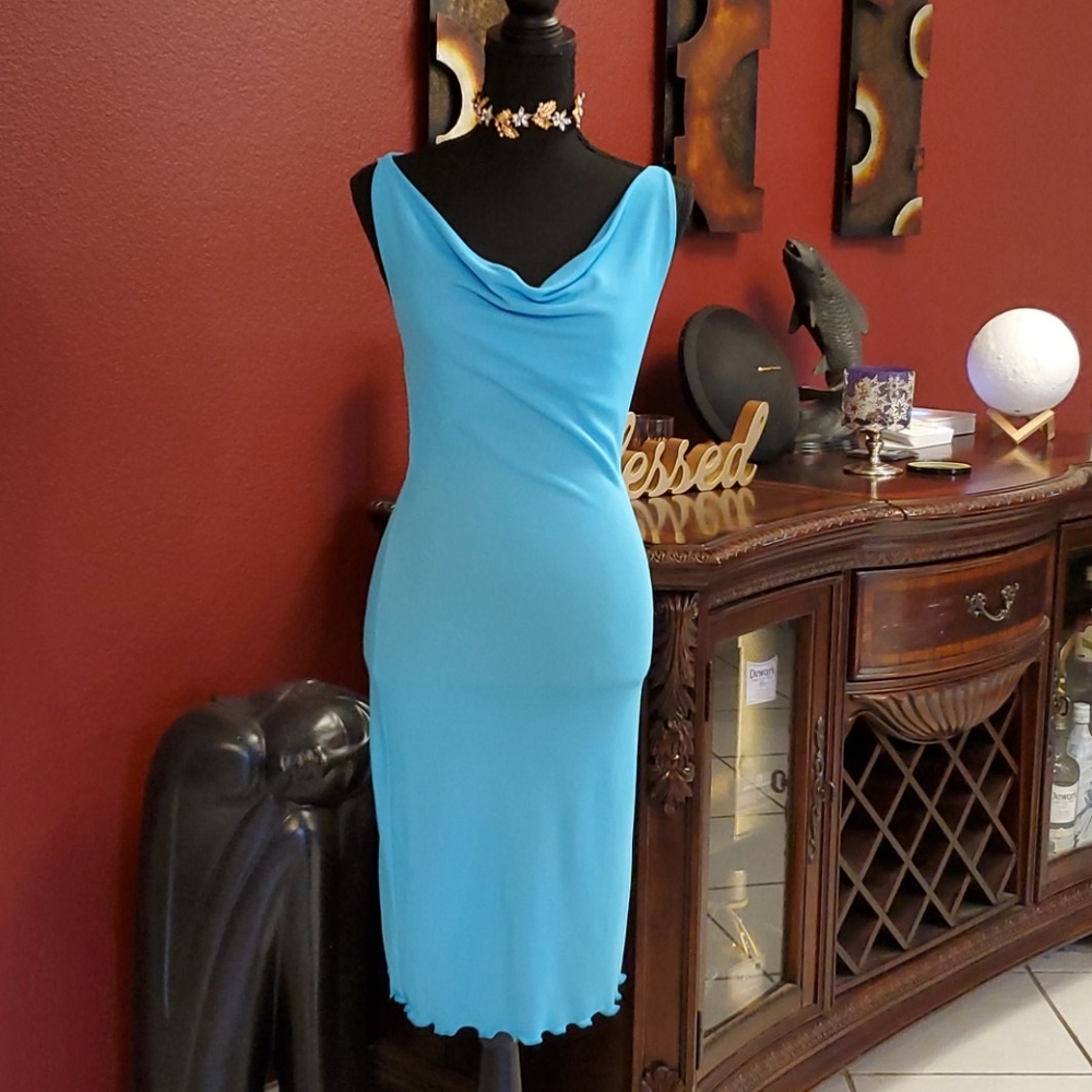 Casual sexy turquoise dress